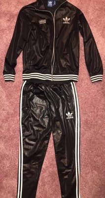 adidas wet look tracksuit